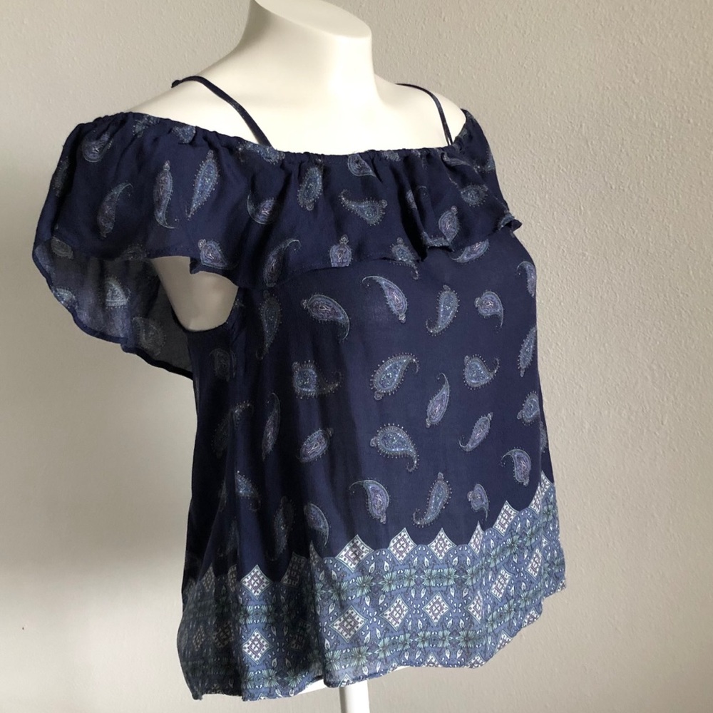 NWT American Eagle Navy Off-Shoulder Tank Top - Picture 9 of 13